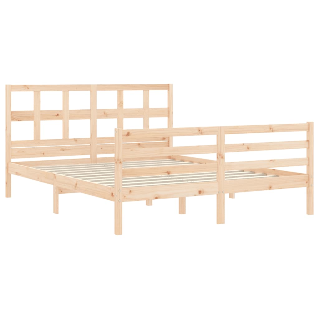 Bed frame without mattress 160x200 cm solid wood