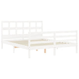 Cadre de lit sans matelas blanc 160x200 cm bois massif