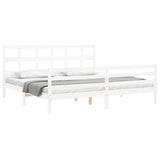 Cadre de lit sans matelas blanc bois massif