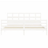 Cadre de lit sans matelas blanc bois massif