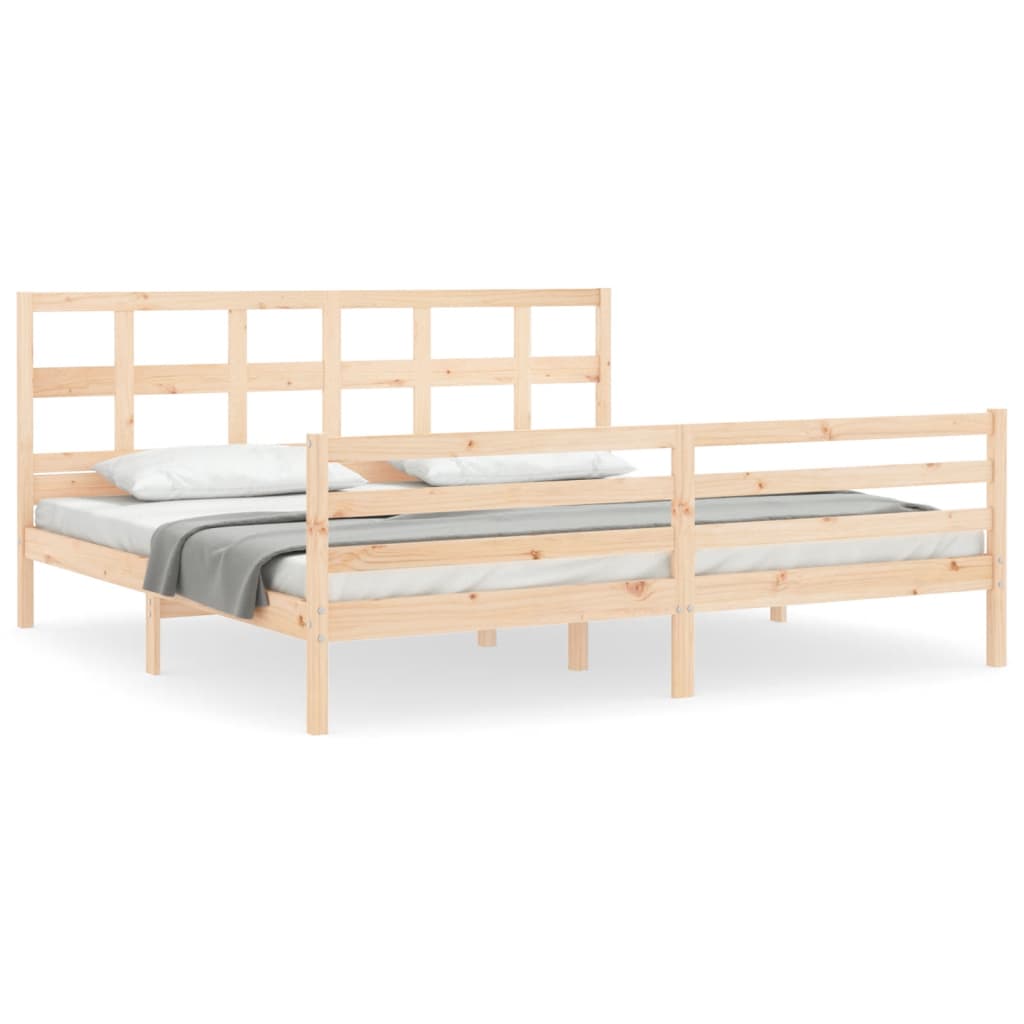 Bed frame without mattress 200x200 cm solid wood