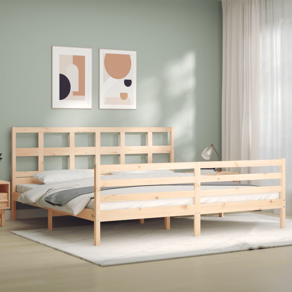 Bed frame without mattress 200x200 cm solid wood