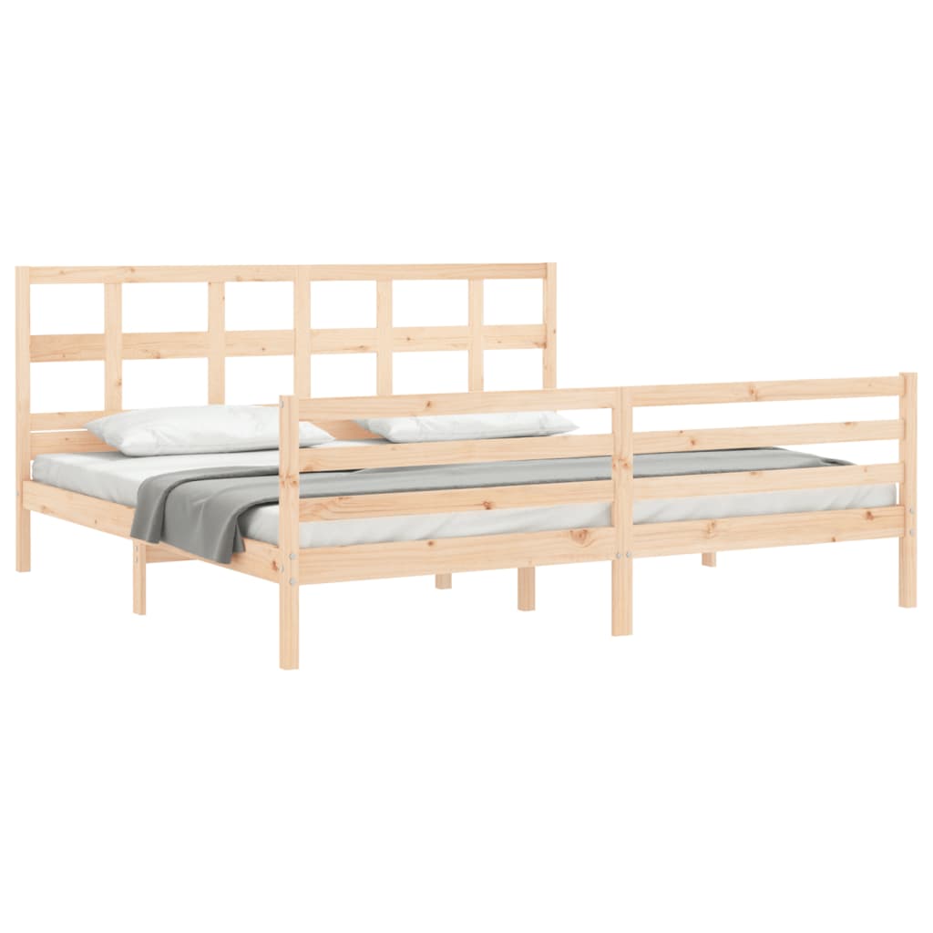 Bed frame without mattress 200x200 cm solid wood