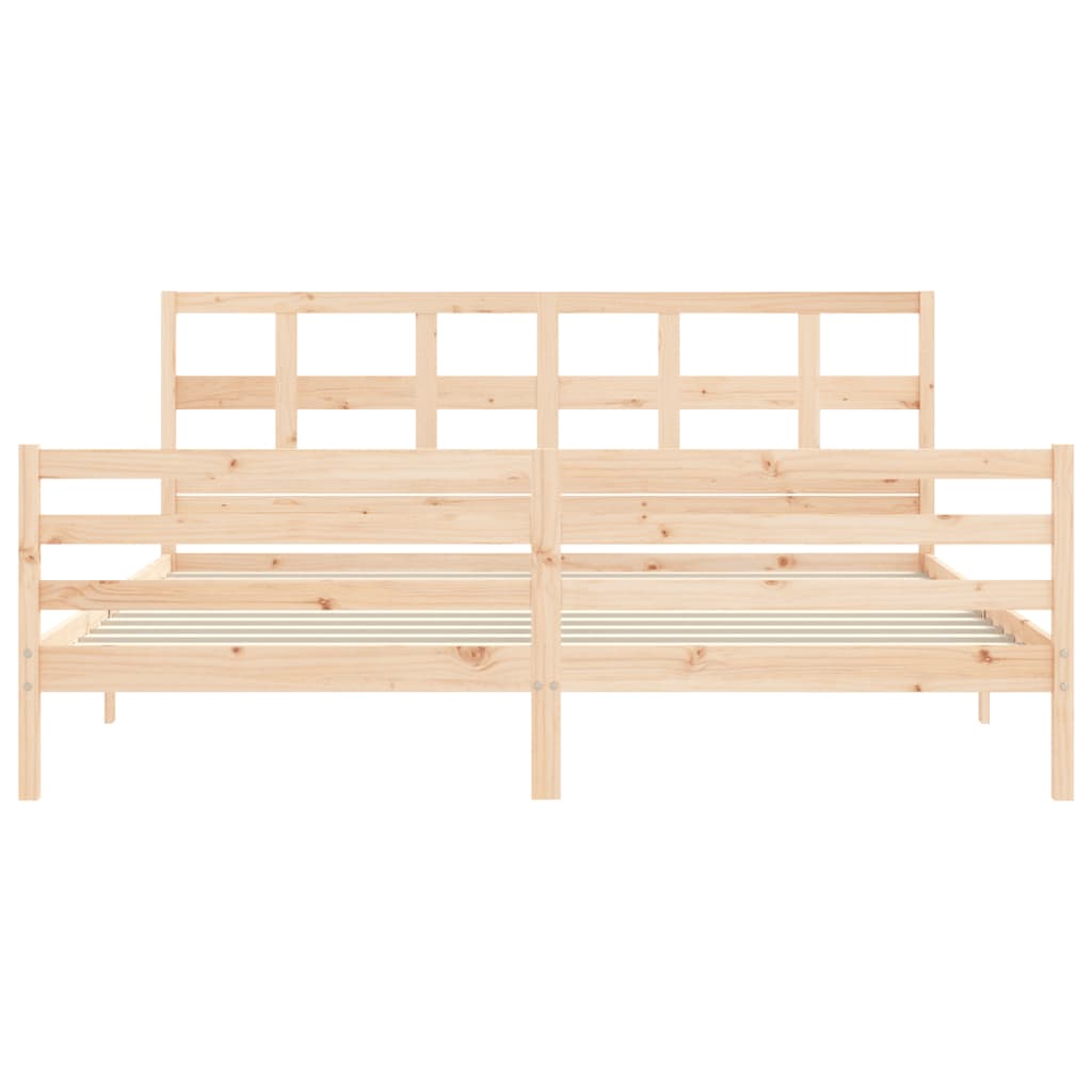 Bed frame without mattress 200x200 cm solid wood