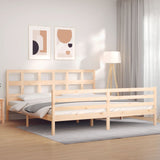 Bed frame without mattress 200x200 cm solid wood