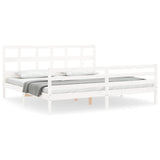 Cadre de lit sans matelas blanc 200x200 cm bois massif