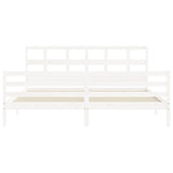 Cadre de lit sans matelas blanc 200x200 cm bois massif