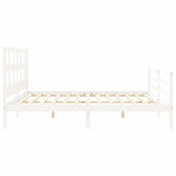 Cadre de lit sans matelas blanc 200x200 cm bois massif