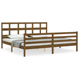 Cadre de lit sans matelas marron miel 200x200 cm bois massif