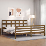 Cadre de lit sans matelas marron miel 200x200 cm bois massif