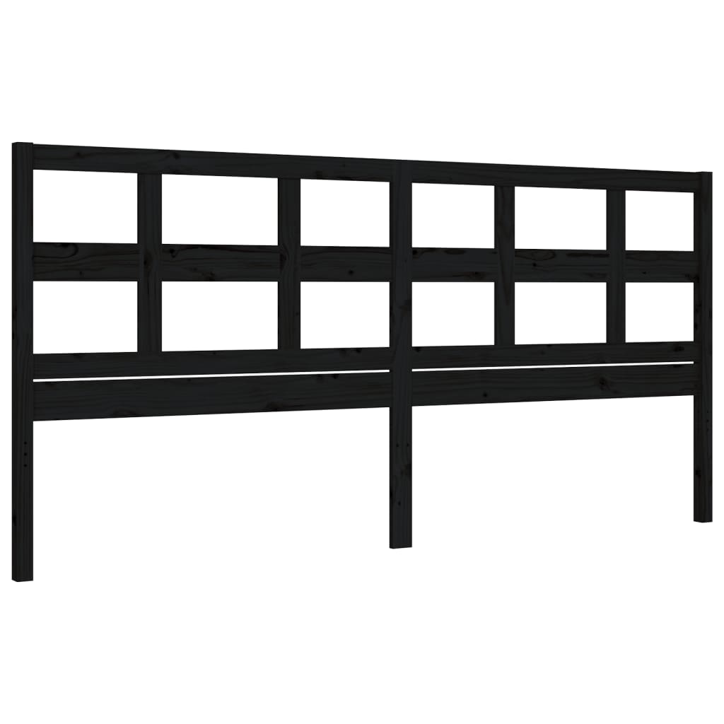 Cadre de lit sans matelas noir 200x200 cm bois massif