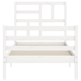 Cadre de lit sans matelas blanc bois massif