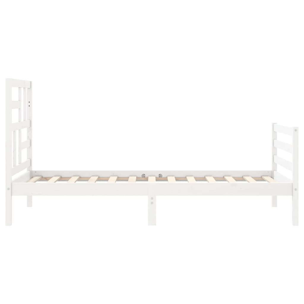 Cadre de lit sans matelas blanc bois massif