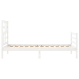 Cadre de lit sans matelas blanc bois massif