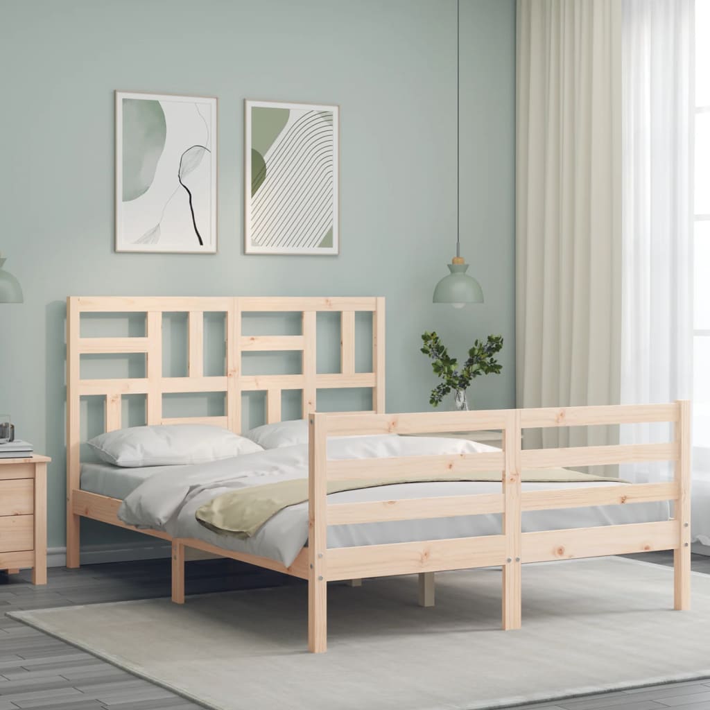 Cadre de lit sans matelas bois massif