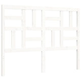 White solid wood bed frame without mattress