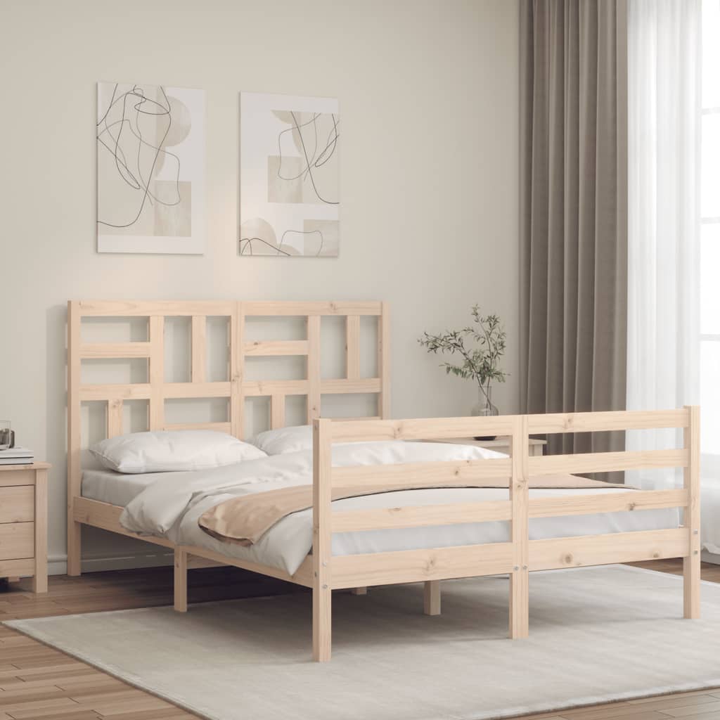 Cadre de lit sans matelas bois massif