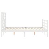 Cadre de lit sans matelas blanc bois massif