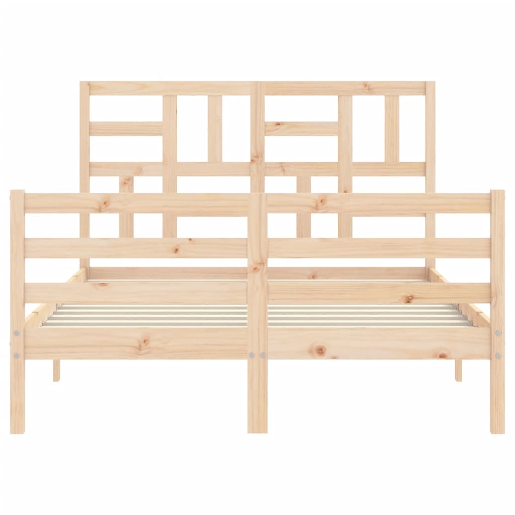 Bed frame without mattress 140x190 cm solid wood