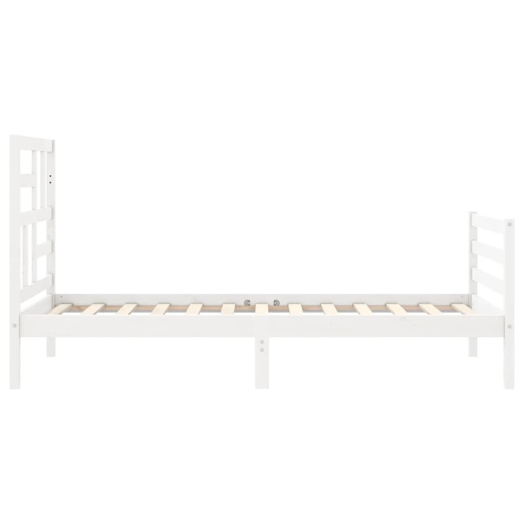 Cadre de lit sans matelas blanc 90x200 cm bois massif