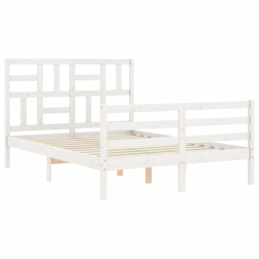 Cadre de lit sans matelas blanc 120x200 cm bois massif