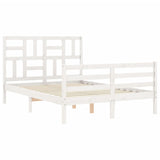 Cadre de lit sans matelas blanc 120x200 cm bois massif