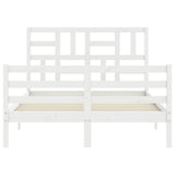 Cadre de lit sans matelas blanc 120x200 cm bois massif