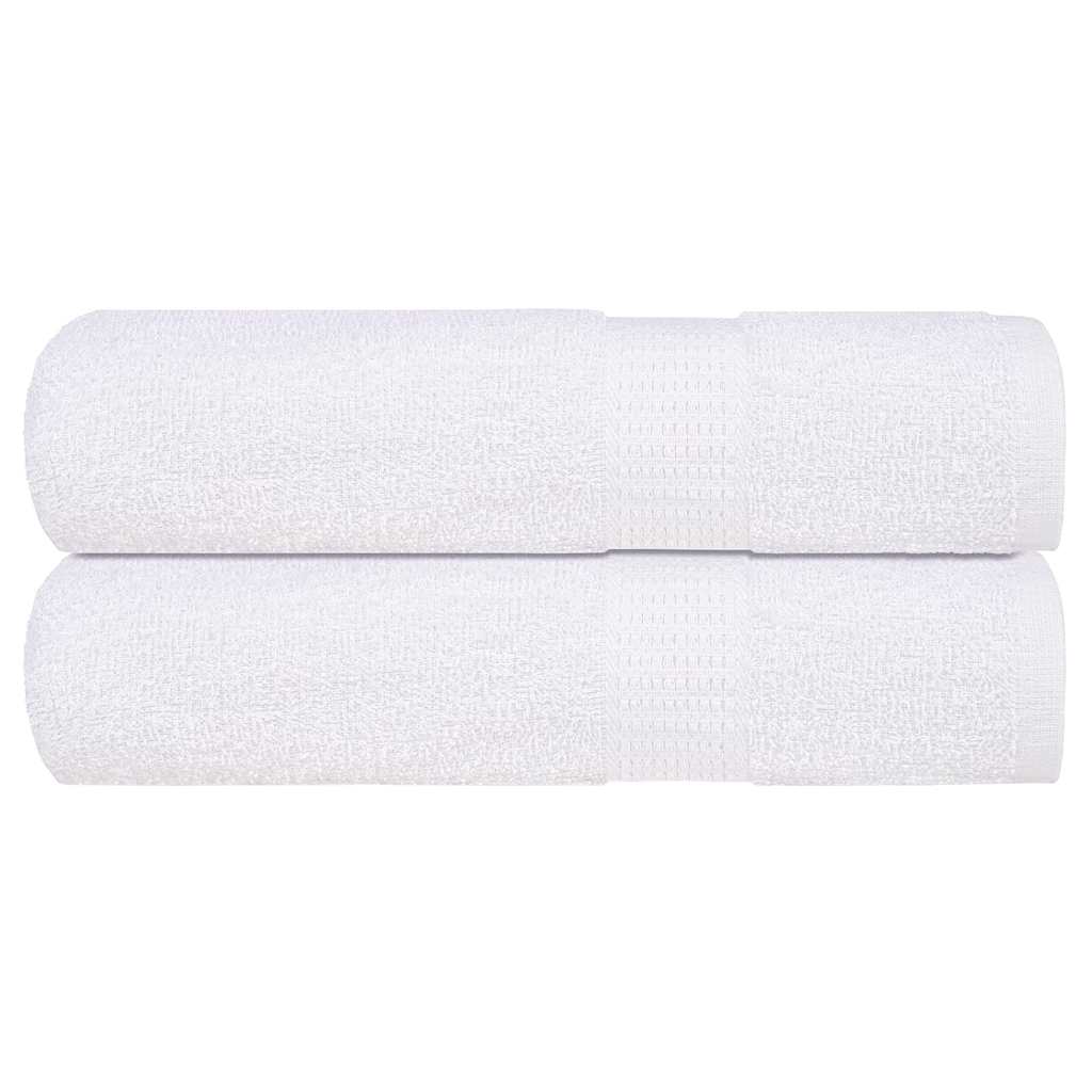 Serviettes de douche 2 pcs blanc 70x140 cm 360 g/m² 100% coton