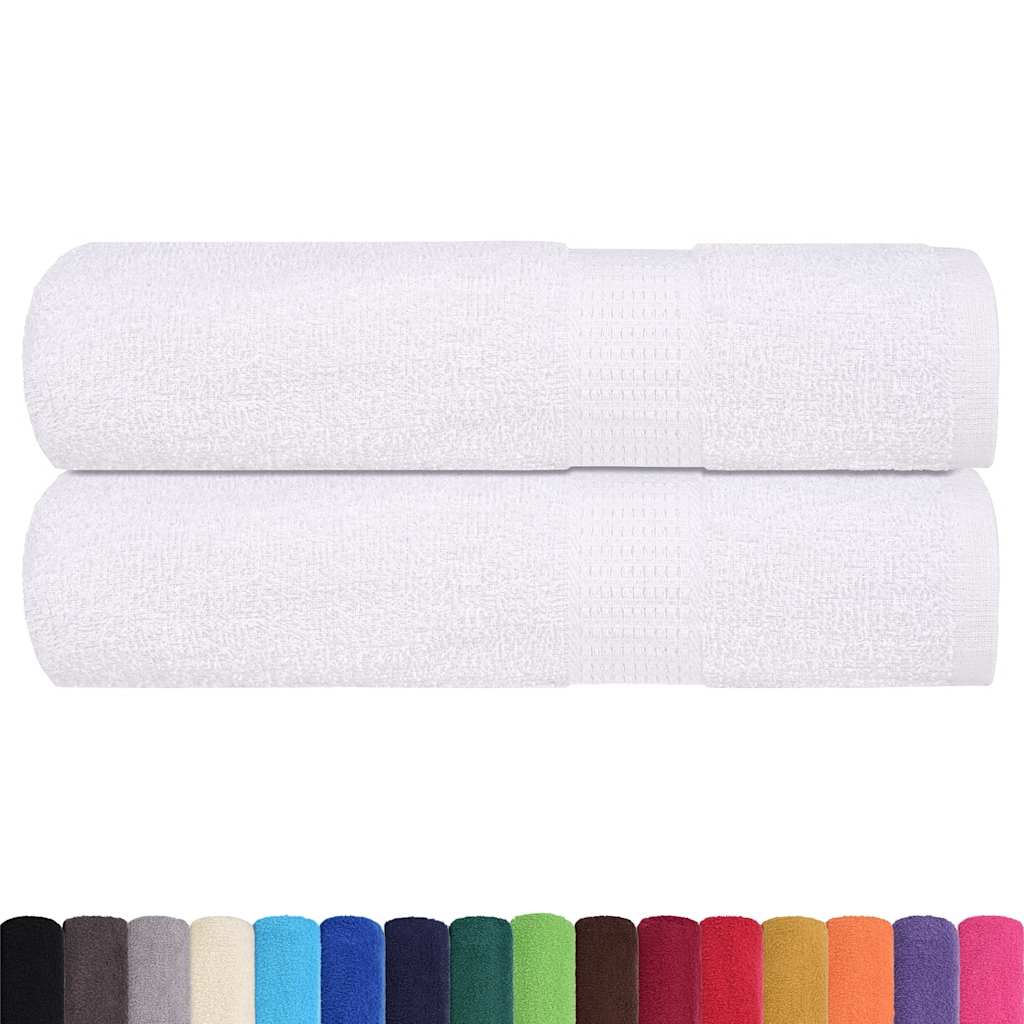 Serviettes de douche 2 pcs blanc 70x140 cm 360 g/m² 100% coton