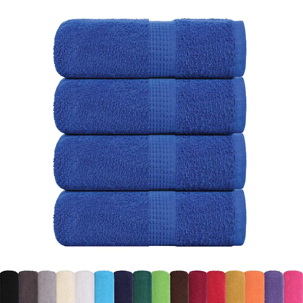 Serviettes de visage 4 pcs bleu 30x30 cm 360 g/m² 100% coton