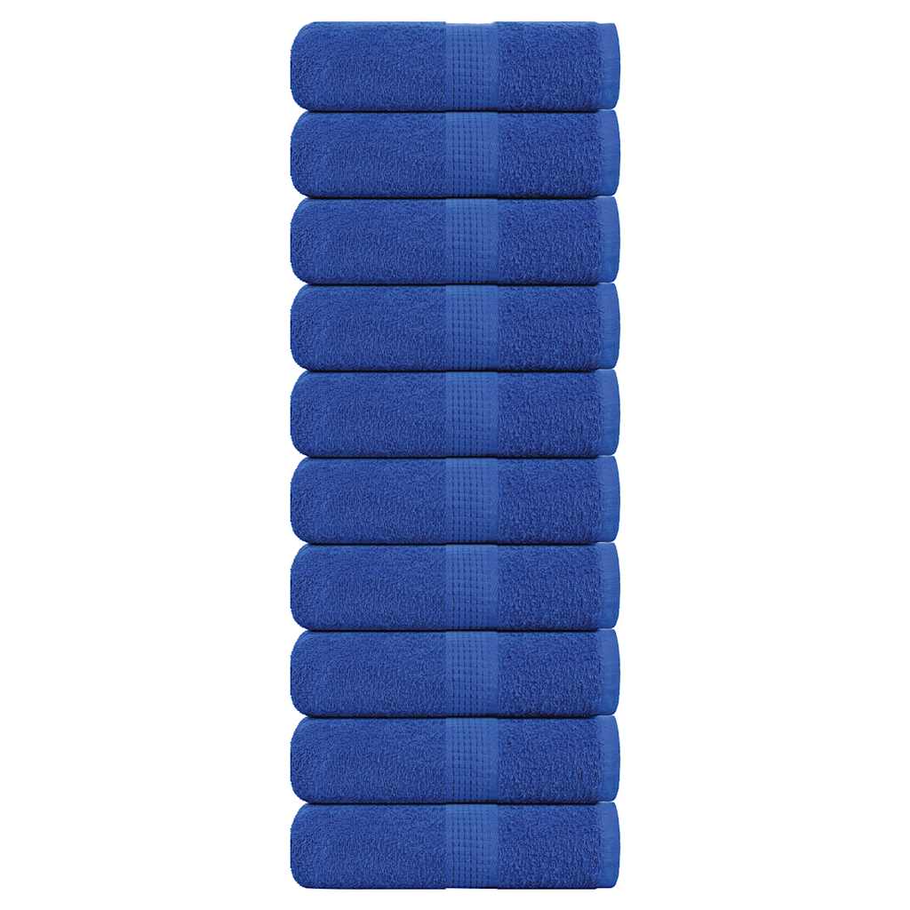 Serviettes de visage 10 pcs bleu 30x30 cm 360 g/m² 100% coton