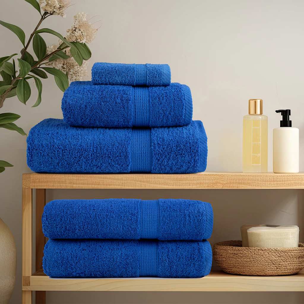 Serviettes de douche 4 pcs bleu 70x140 cm 360 g/m² 100% coton