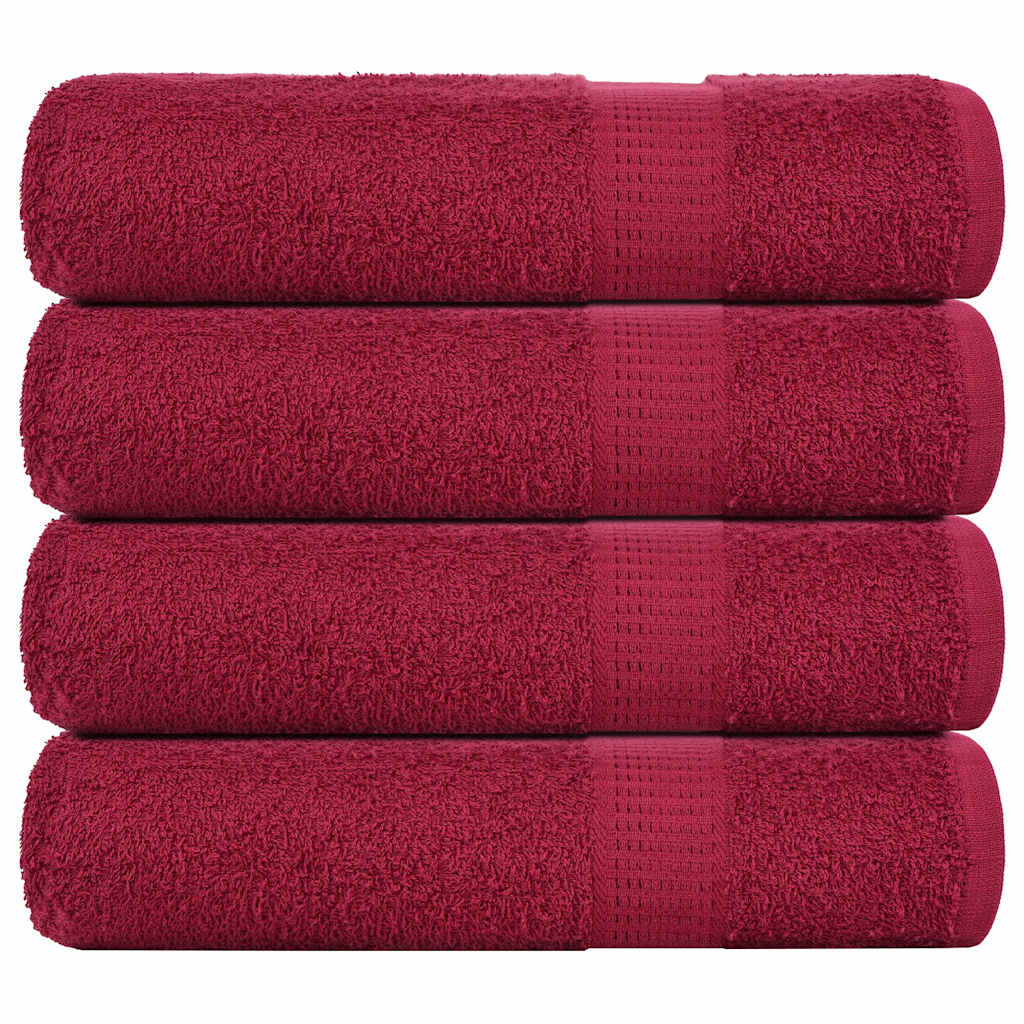 Essuie-mains 4 pcs bordeaux 50x100 cm 360 g/m² 100% coton