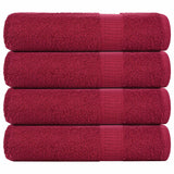 Essuie-mains 4 pcs bordeaux 50x100 cm 360 g/m² 100% coton