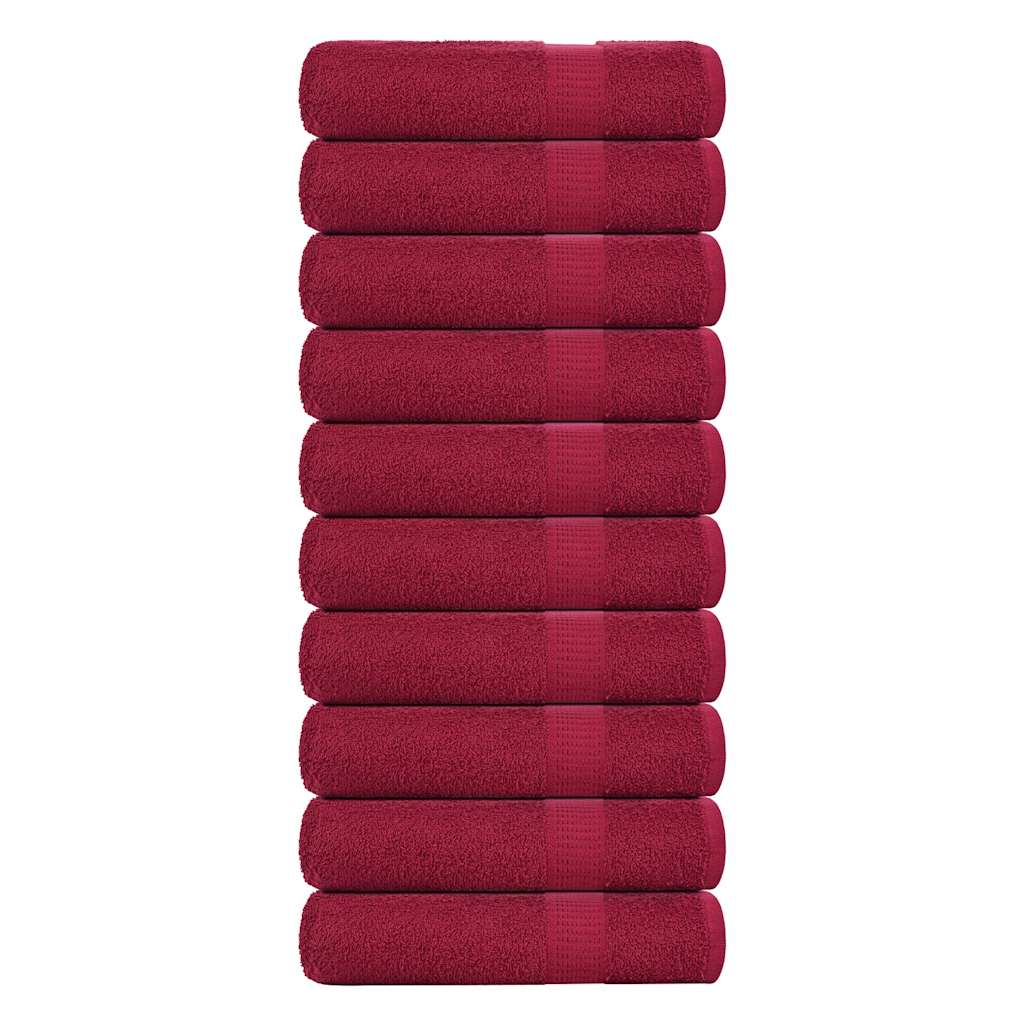 Handtuch 10 Stück Burgund 50x100 cm 360 g/m² 100 % Baumwolle