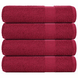 Serviettes de douche 4 pcs bordeaux 70x140cm 360g/m² 100% coton