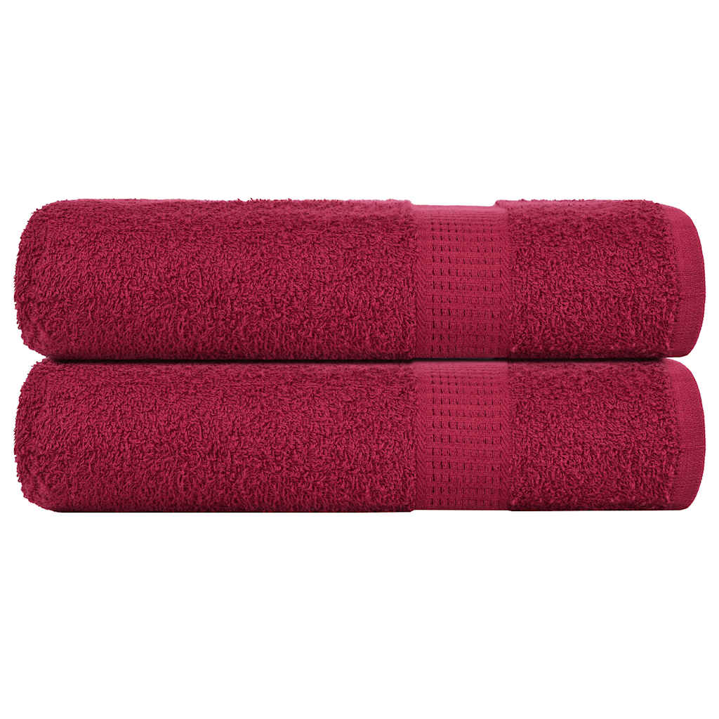 Serviettes de bain 2 pcs bordeaux 100x150cm 360 g/m² 100% coton