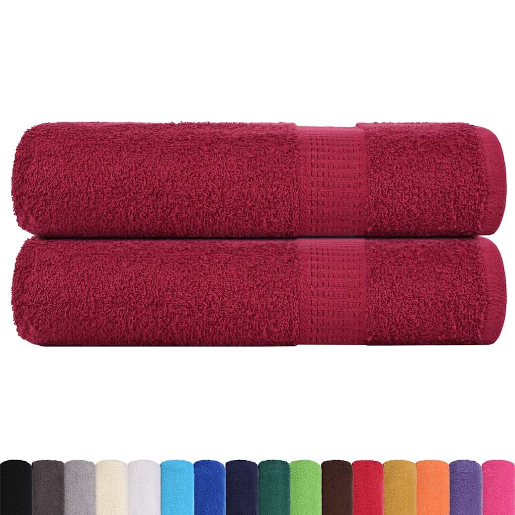 Serviettes de bain 2 pcs bordeaux 100x150cm 360 g/m² 100% coton