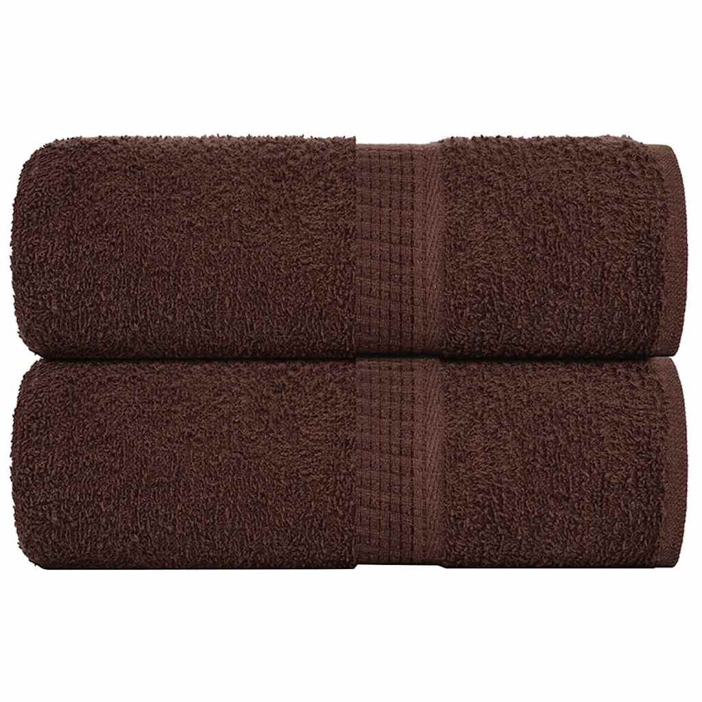 Serviettes de visage 2 pcs marron 30x30 cm 360 g/m² 100% coton