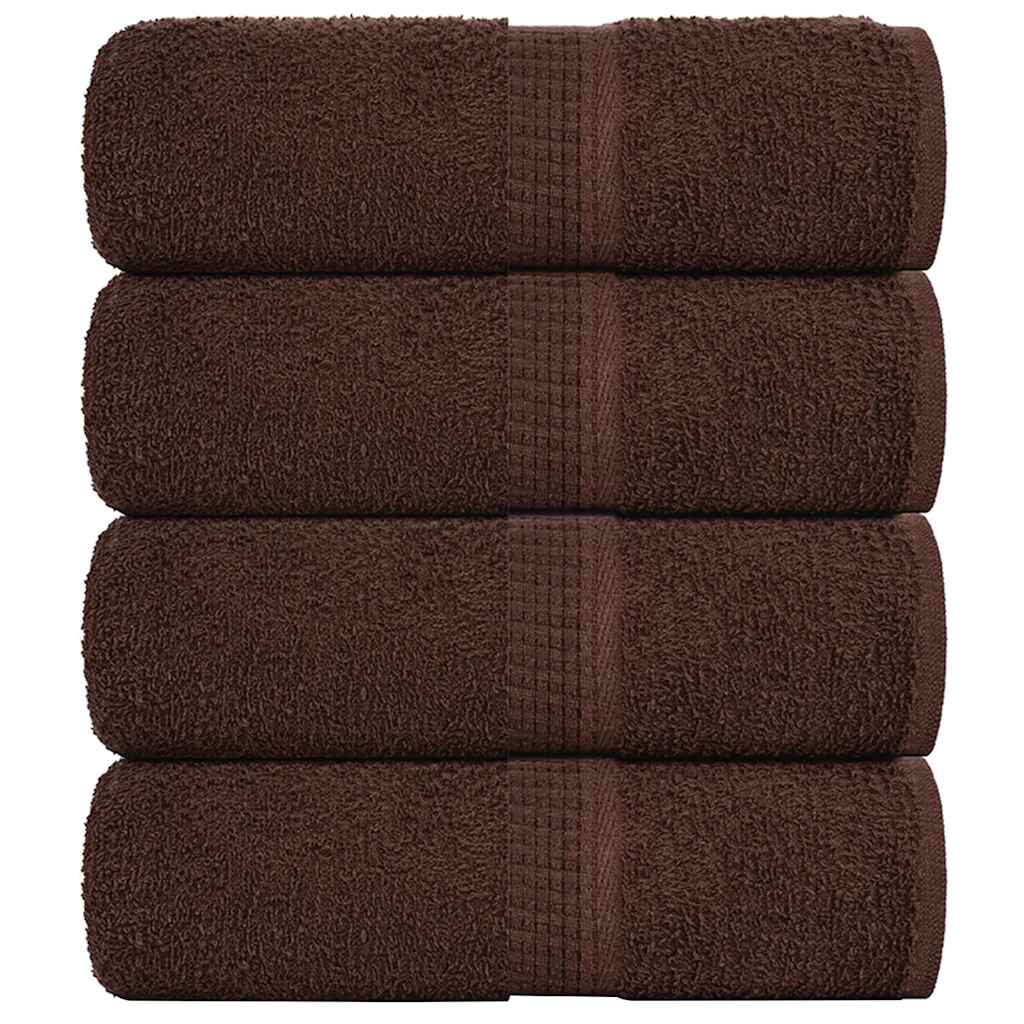 Serviettes de visage 4 pcs marron 30x30 cm 360 g/m² 100% coton