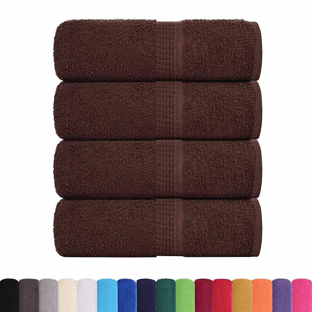 Serviettes de visage 4 pcs marron 30x30 cm 360 g/m² 100% coton