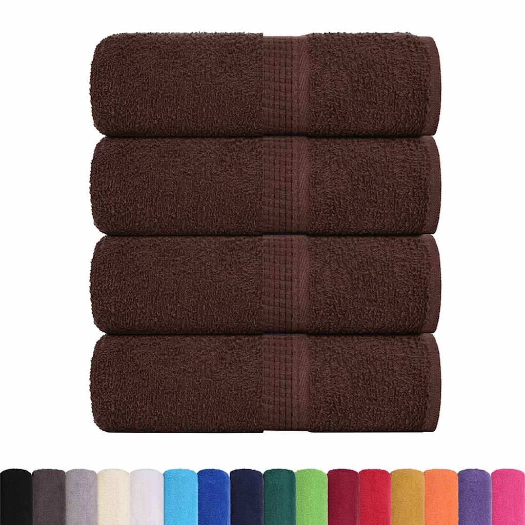 Serviettes d'invité 4 pcs marron 30x50 cm 360 g/m² 100% coton