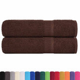 Serviettes de douche 2 pcs marron 70x140 cm 360 g/m² 100% coton