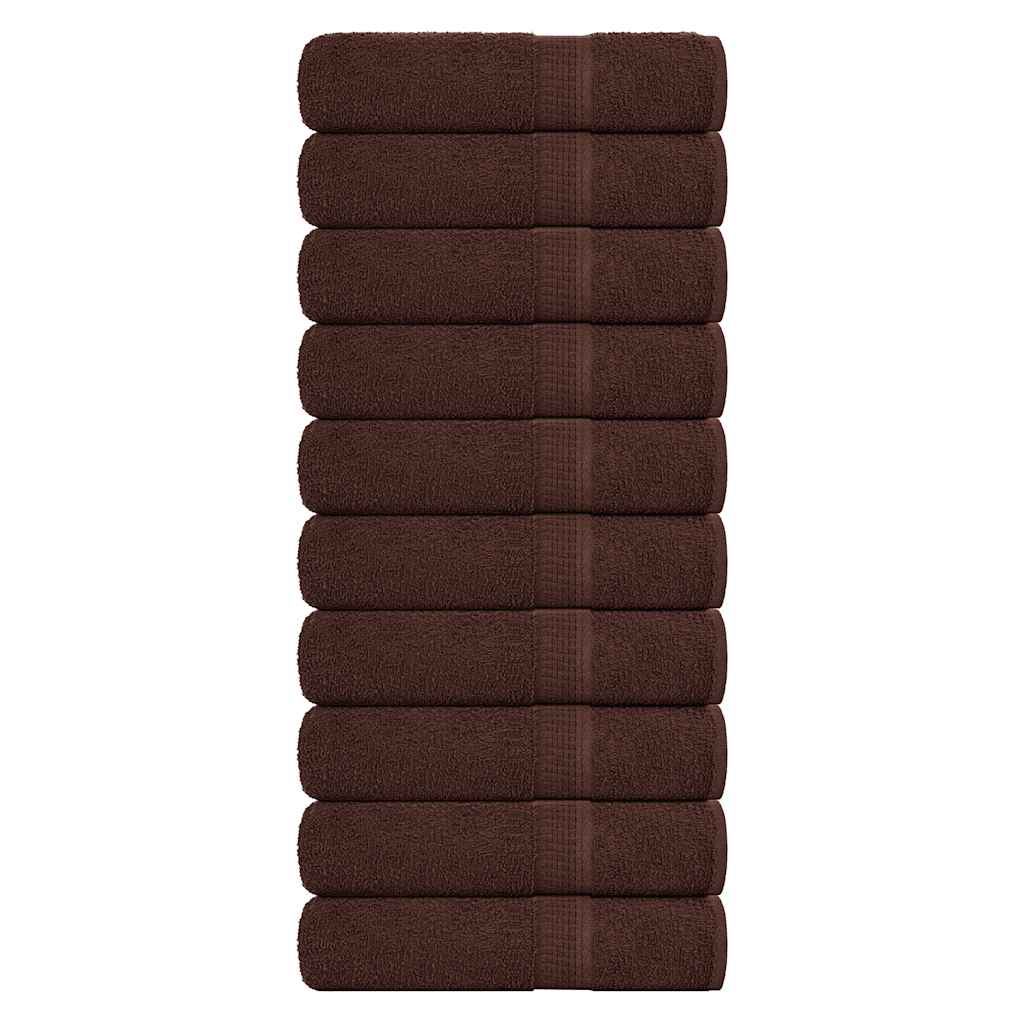 Serviettes de bain 10 pcs marron 100x150 cm 360 g/m² 100% coton