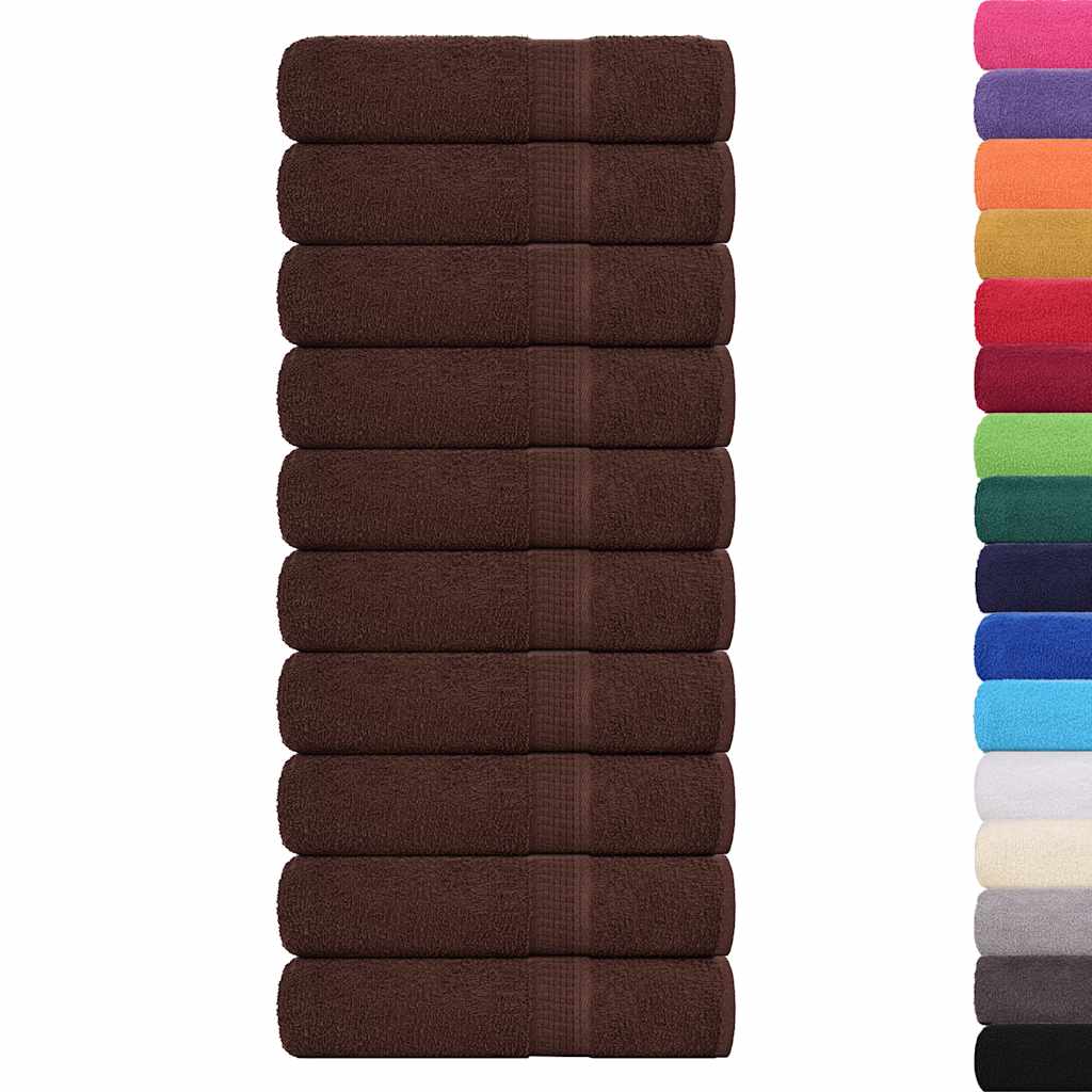 Serviettes de bain 10 pcs marron 100x150 cm 360 g/m² 100% coton