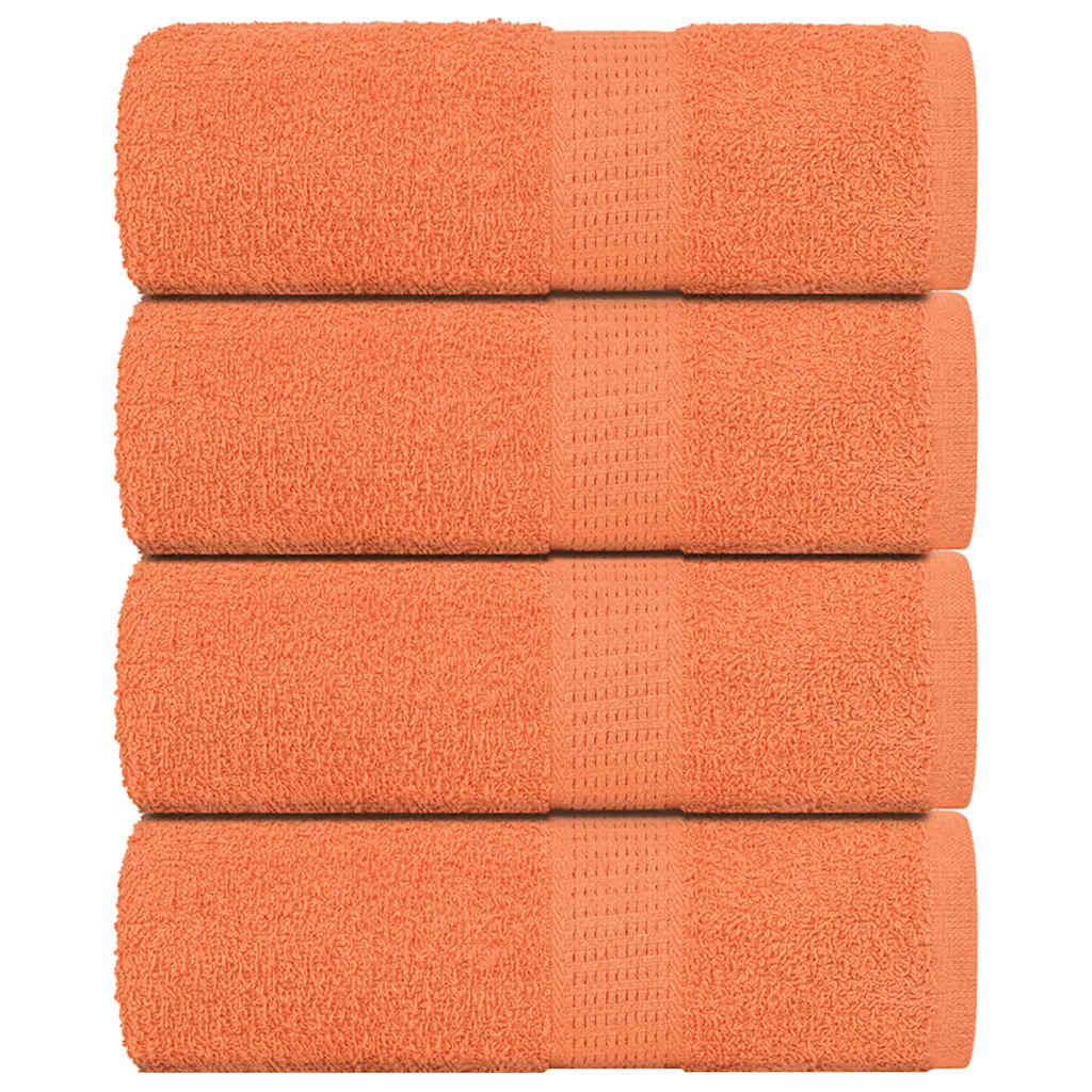 Serviettes de visage 4 pcs orange 30x30 cm 360 g/m² 100% coton