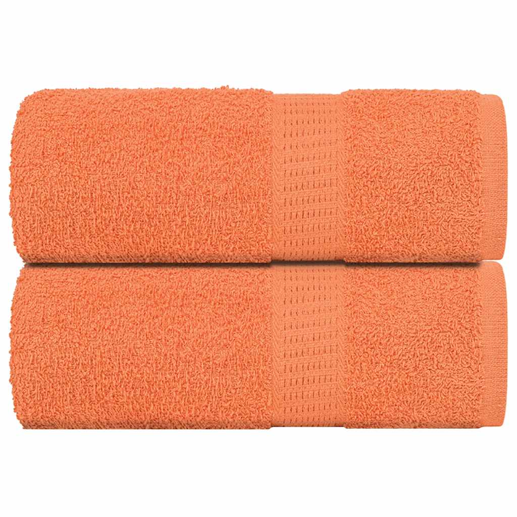 Serviettes d'invité 2 pcs orange 30x50 cm 360 g/m² 100% coton