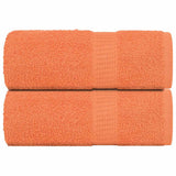 Serviettes d'invité 2 pcs orange 30x50 cm 360 g/m² 100% coton