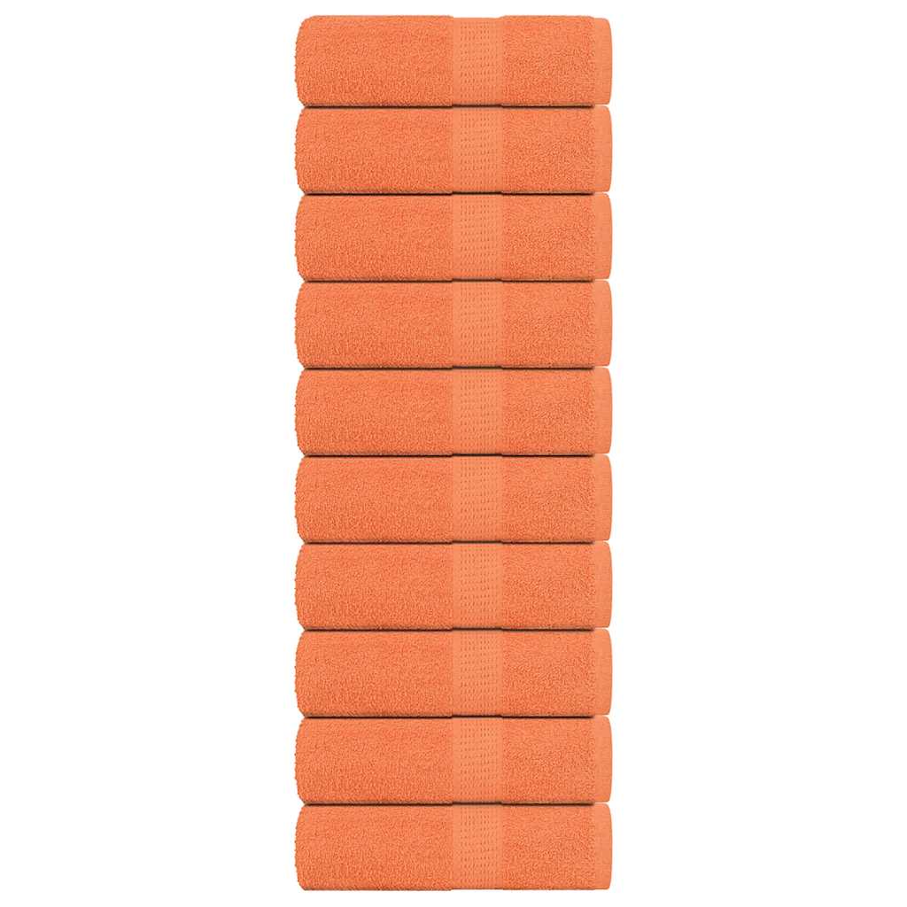 Guest towels 10 pcs orange 30x50 cm 360 g/m² 100% cotton