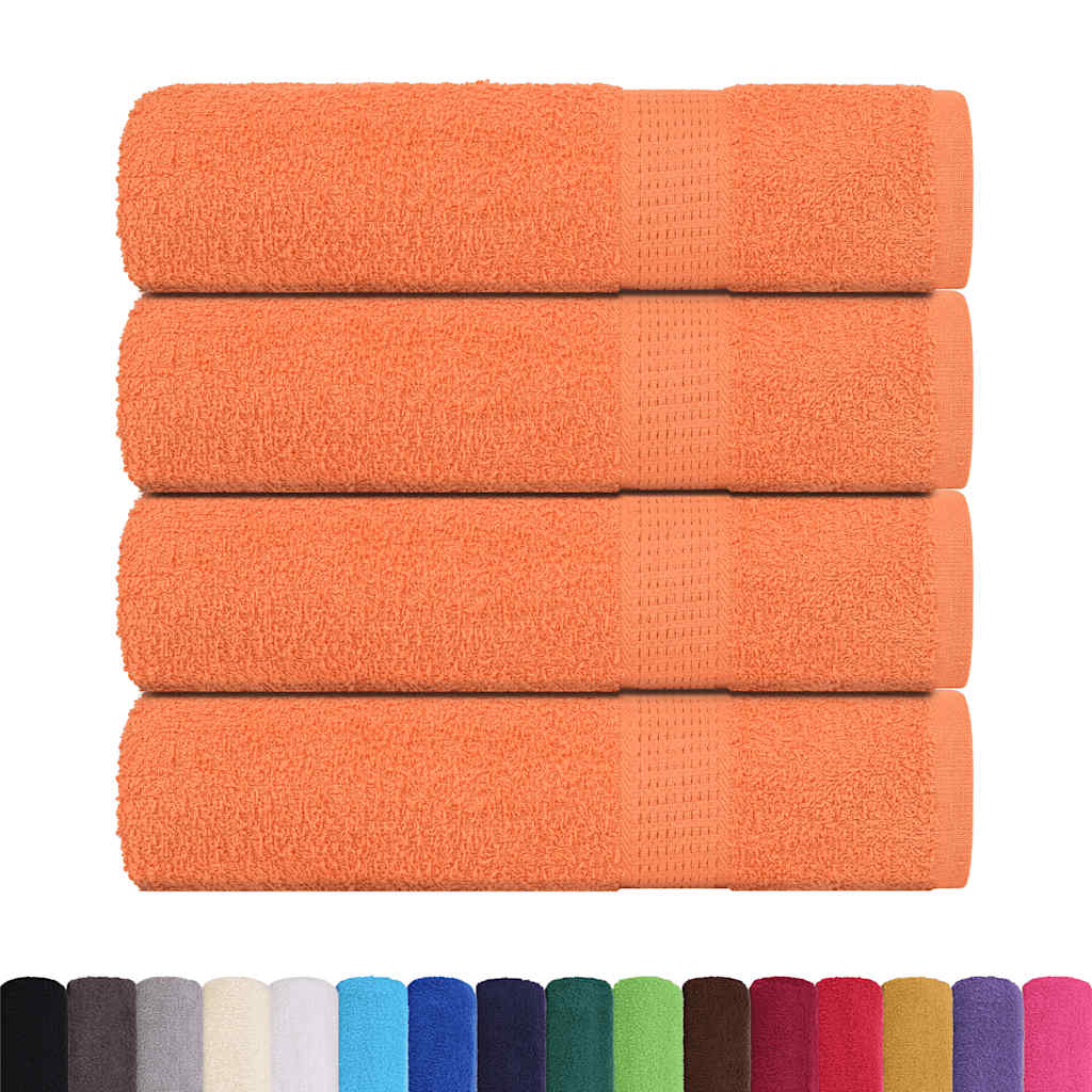 Essuie-mains 4 pcs orange 50x100 cm 360 g/m² 100% coton